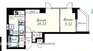 ヴァン ド メール唐人【3階】の間取り
