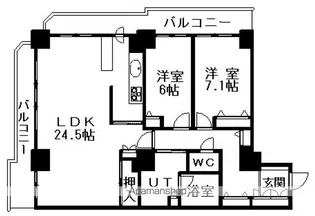 知事公館前タワーレジデンス【8階】の間取り