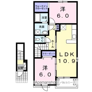 レヴェランスA【2階】の間取り