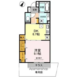 シティパル加美北【101号室】の間取り