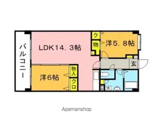 トニーコート【206号室】の間取り