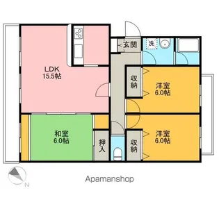 グリーンヒル藤が丘CⅡ棟【2階】の間取り