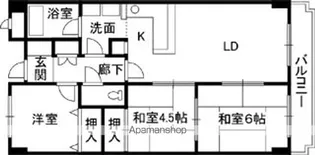 ヒュース一丘弐番館【7階】の間取り