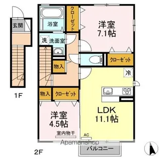 サンシャイン前田 A棟【2階】の間取り