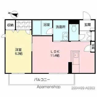 ジョルノフェリーチェ門松【303号室】の間取り