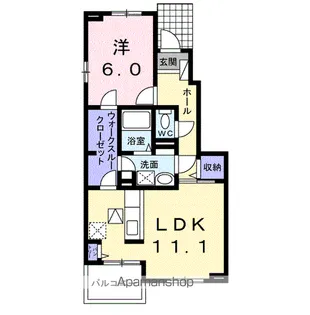 埼玉県熊谷市広瀬【アパート】の間取り