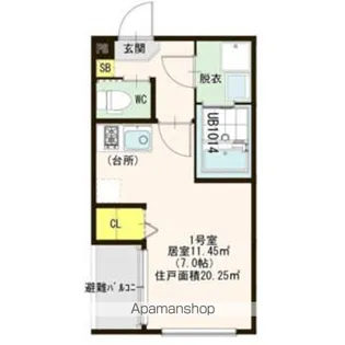 ハーモニーテラス城木町【1階】の間取り