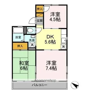 コーポサングリーン【2階】の間取り