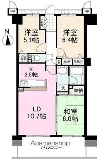 アルファステイツ上之町Ⅱ 202号室【2階】の間取り