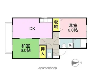 リトル・ウィングA棟【205号室】の間取り