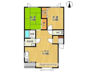 コーポFM【2C号室】の間取り