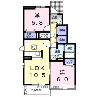 メゾンソレイユⅢ【1階】の間取り