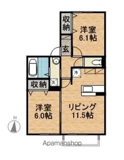 プロニティ朝日【1階】の間取り