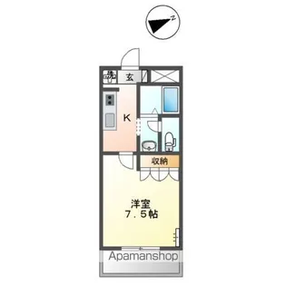 ルミナスコート・二ツ橋【1階】の間取り