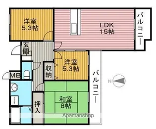 ラヴィスタ東豊中【1階】の間取り