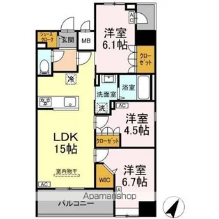 DーROOM千葉中央【14階】の間取り