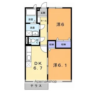 メゾン高積Ⅱ【1階】の間取り