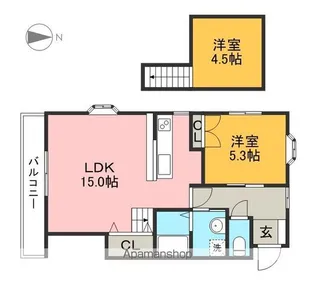 ウフジュール・サンク【3階】の間取り
