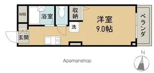 グランディ楽々園【201号室】の間取り