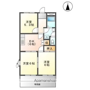 エクセリーヌKーⅠ【107号室】の間取り