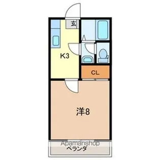 カオルハイツⅡ【102号室号室】の間取り