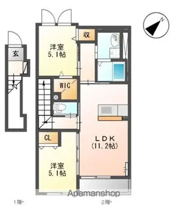 ソラーレ梅満【206号室】の間取り