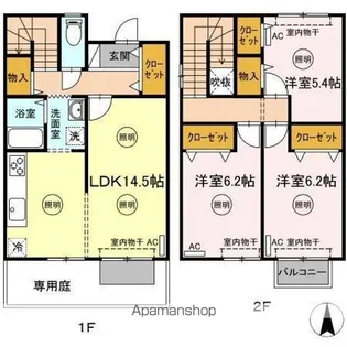 リースランド春日【B102号室】の間取り
