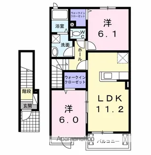フルール・ソレイユ Ⅰ【2階】の間取り