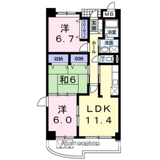グランデ城南【3階】の間取り