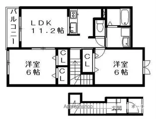 ヴィラ シャングリ・ラA【2階】の間取り