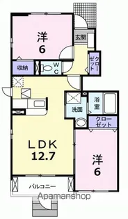 メゾン・ドゥー【1階】の間取り