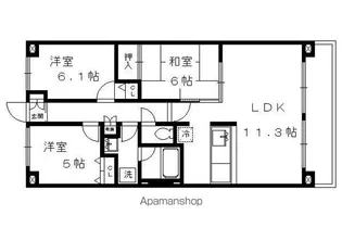 プリマベーラ北山【402-B号室】の間取り
