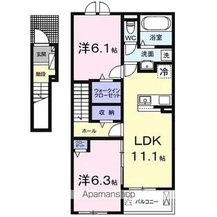 ガーデンハウス富津Ⅰ【2階】の間取り
