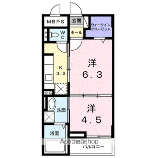 グリシーヌ【1階】の間取り