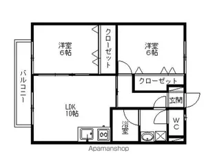 グラシア聖和【206号室】の間取り