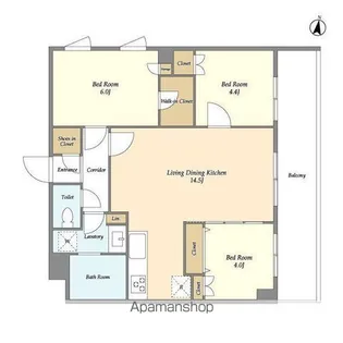 メゾンドオンディーヌ【3階】の間取り