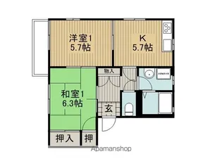 サニーハウス岩波【B102号室】の間取り