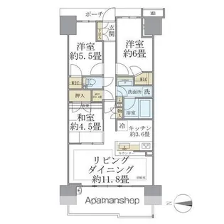 BRILLIA越谷レイクタウン【5階】の間取り