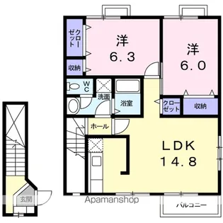 アングルス【2階】の間取り