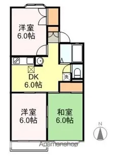 クレール花京院【1階】の間取り