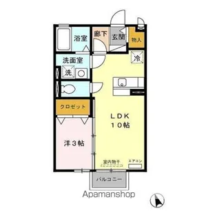 エクレール・コート ⅠⅡⅢ【I202号室】の間取り