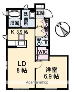 シャーメゾン サンリバー【1階】の間取り