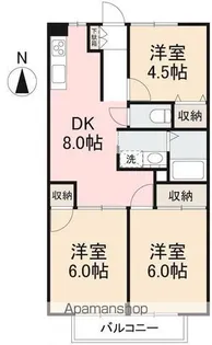 レジオン・ドヌールA・B・C【A205号室】の間取り