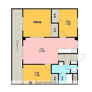 ステータスヒル甲府六番館【302号室】の間取り