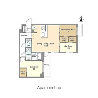 アジールコート練馬中村橋【1階】の間取り