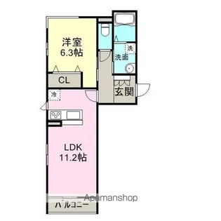 ジオベレオM【3階】の間取り