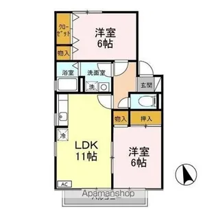 ヴェルドミールⅡ A【2階】の間取り