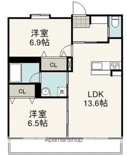 シャン フルール【505号室】の間取り
