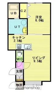クレージュ【102号室】の間取り