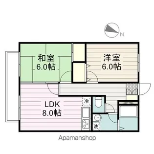千葉県千葉市稲毛区黒砂1丁目【アパート】の間取り
